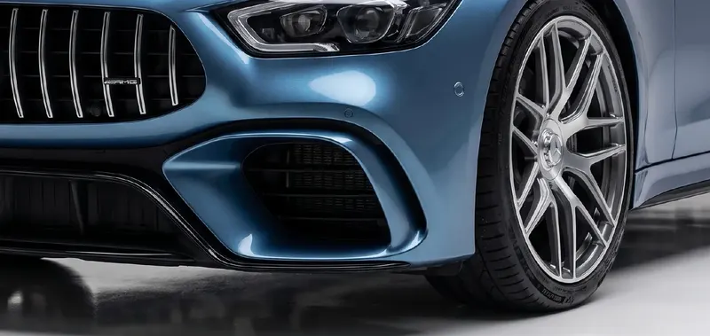 Tungsten Blue coloured PPF on a car